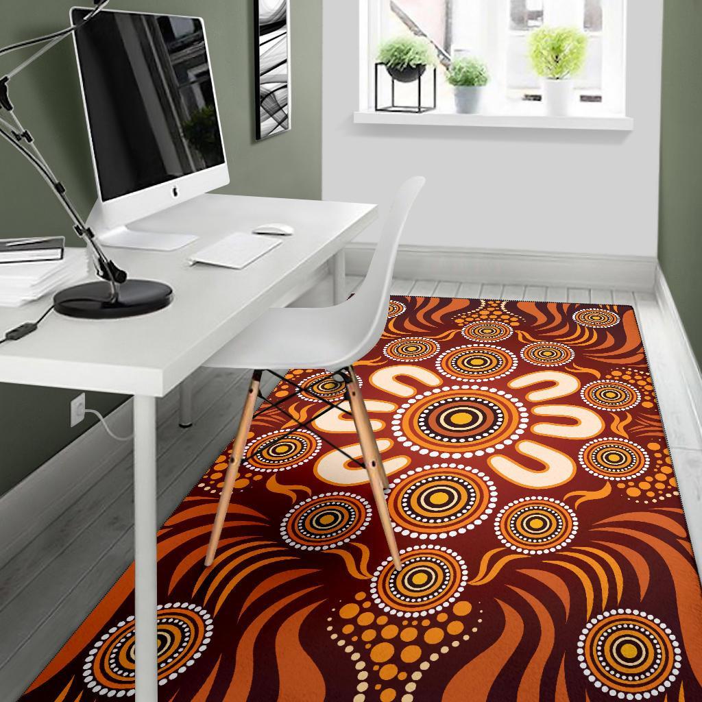 aboriginal-area-rug-circle-flowers-patterns-ver02