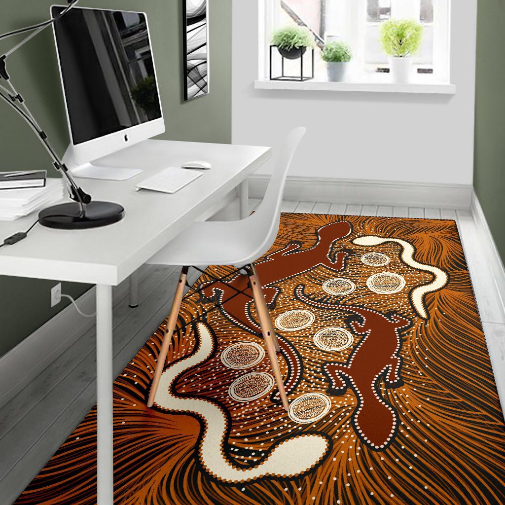 aboriginal-area-rug-indigenous-brown-lizard-and-white-snake