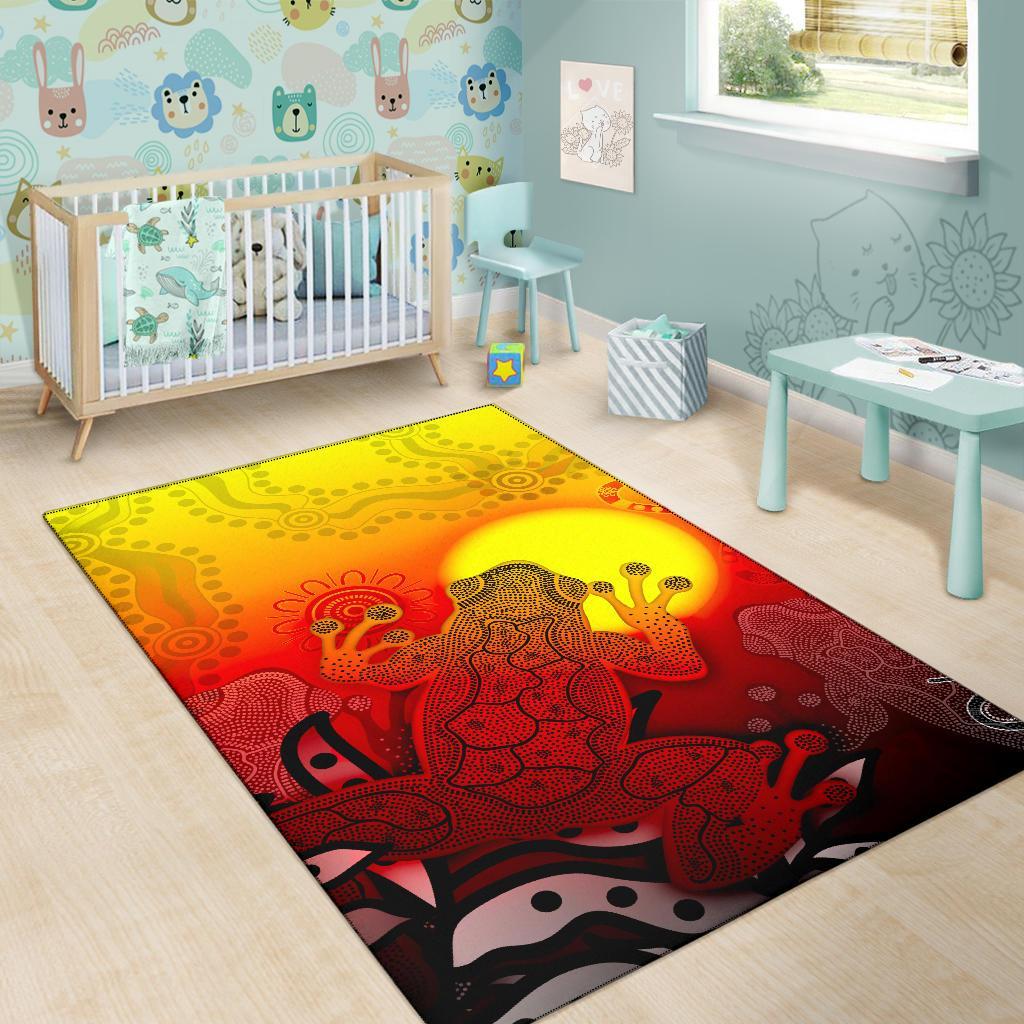 aboriginal-area-rug-indigenous-frog-red