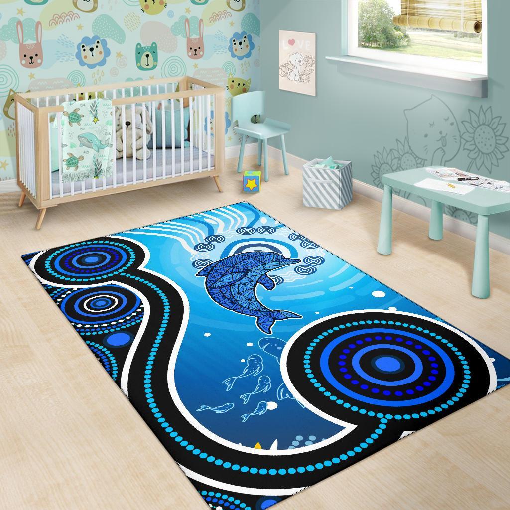 aboriginal-area-rug-dolphin-and-aboriginal-dot-patterns