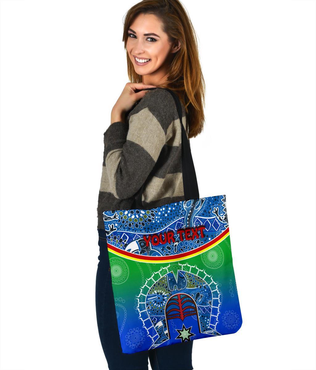 personalised-tote-bags-torres-strait-symbol-with-aboriginal-patterns