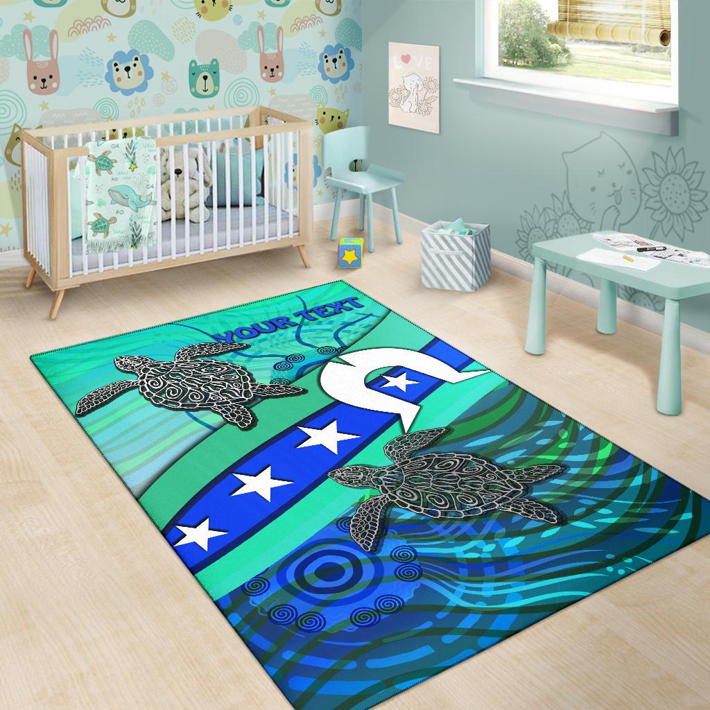 personalised-area-rug-torres-strait-flag-and-turtle