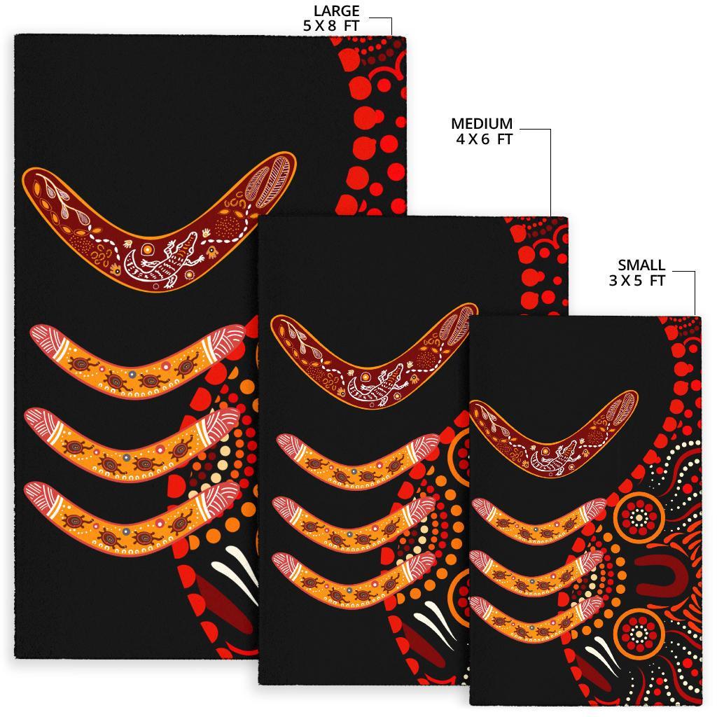 aboriginal-area-rug-aboriginal-boomerangs-with-dot-painting-pattern