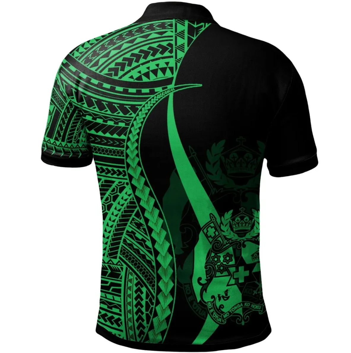 vibe-hoodie-tonga-polo-shirt-green-polynesian-tentacle-tribal-pattern