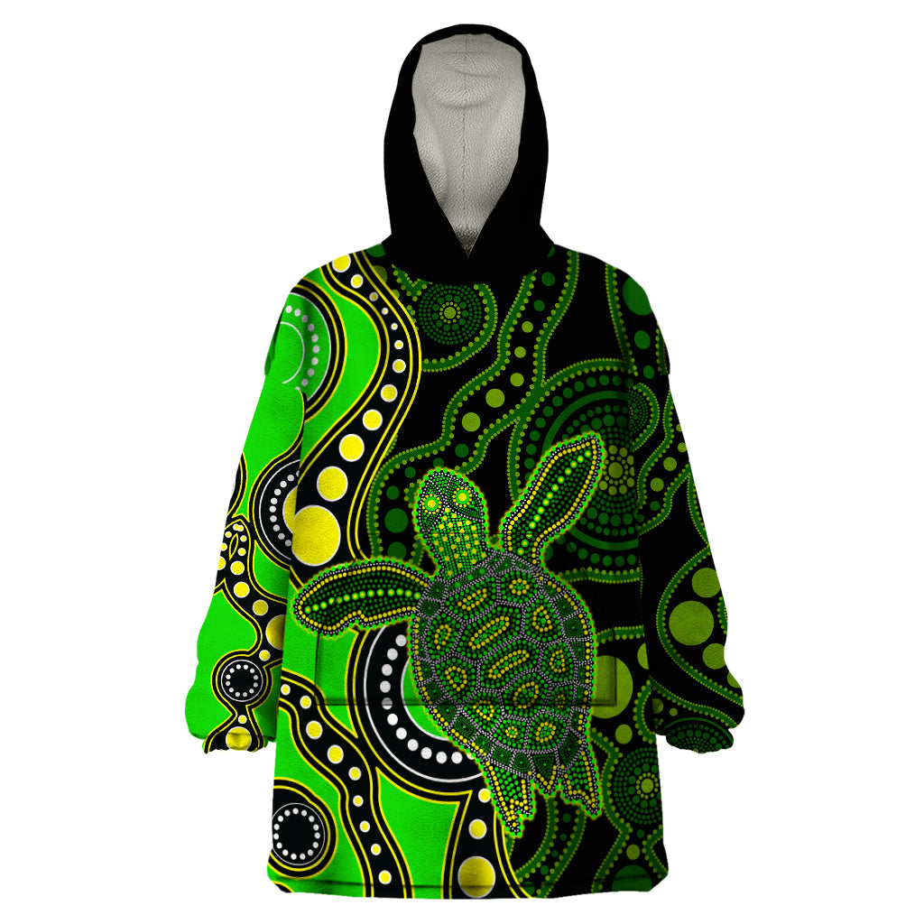 aboriginal-turtle-wearable-blanket-hoodie-green-style