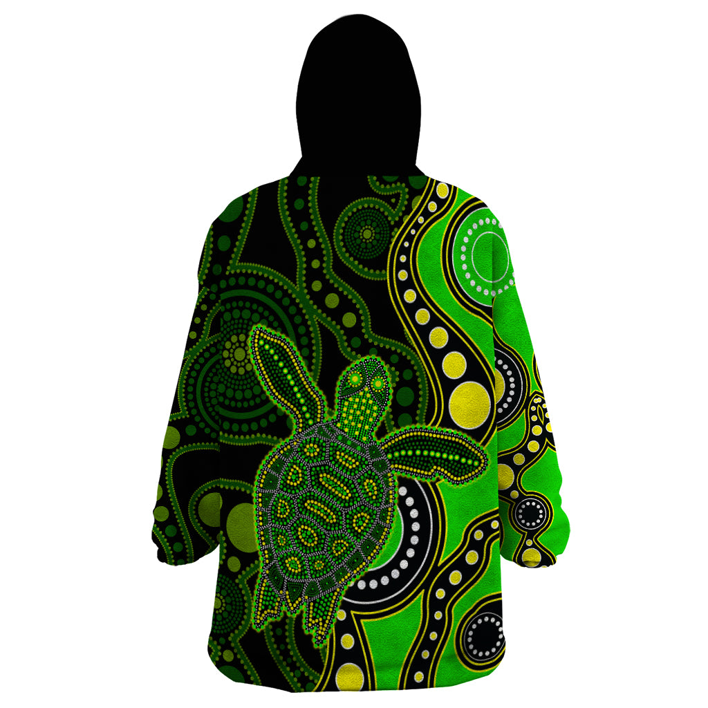 aboriginal-turtle-wearable-blanket-hoodie-green-style