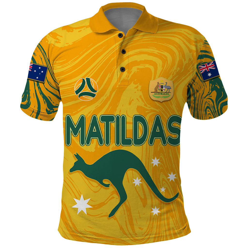 personalised-aussie-matildas-polo-shirt-2023-women-world-cup-marble-patterns