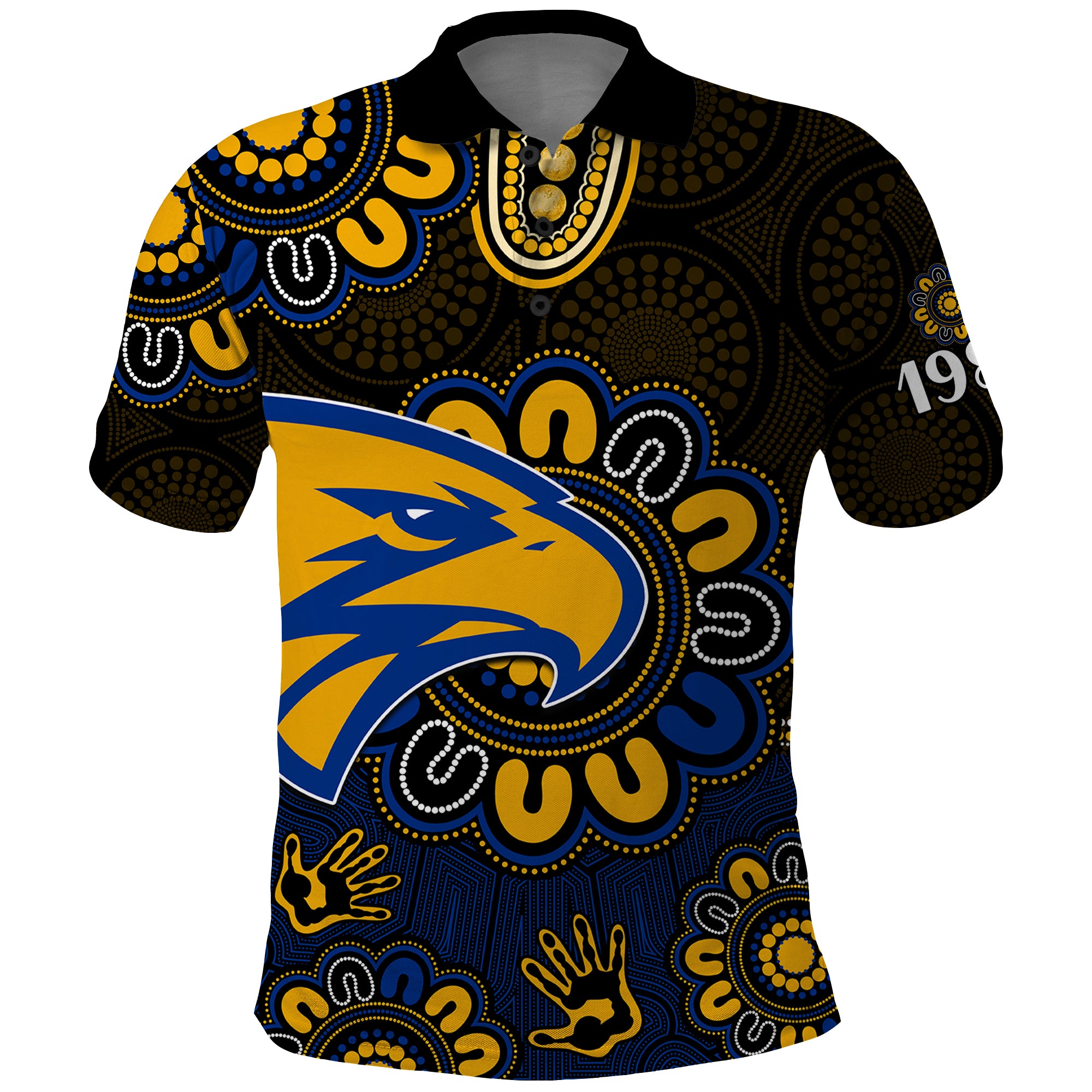 custom-personalised-afl-west-coast-eagles-1986-aboriginal-polo-shirt