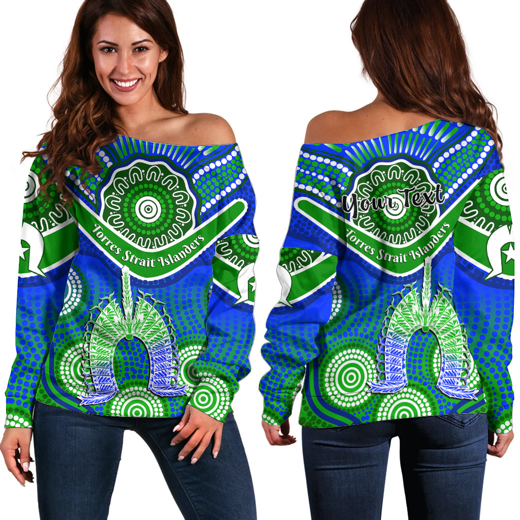 custom-personalised-torres-strait-islanders-off-shoulder-sweater-dhari-australian-aboriginal-art