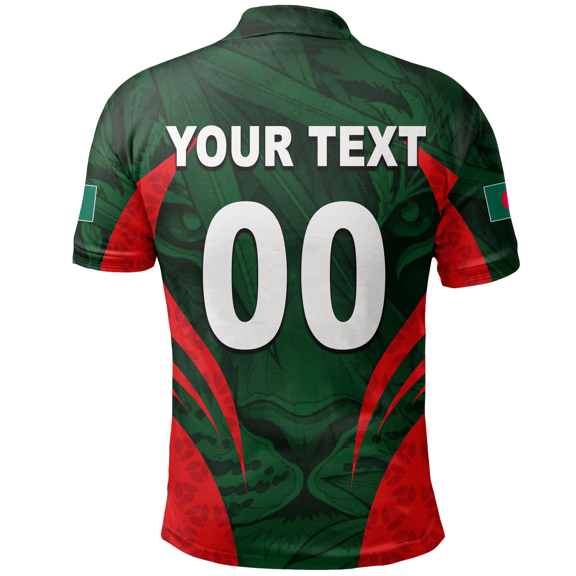 (Custom Personalised And Number) Bangladesh Cricket Men's T20 World Cup Polo Shirt Tiger LT6